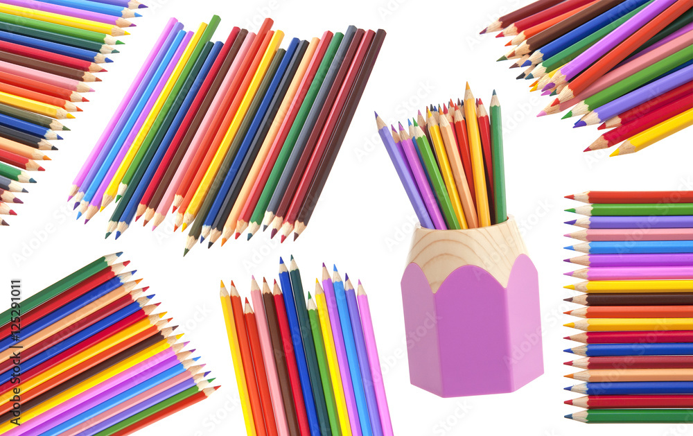 Colored pencils isolated on white background Colored pencils isolated on white background