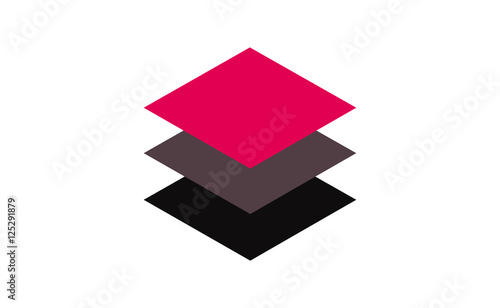 Vector colourful layers icon. Flat design style