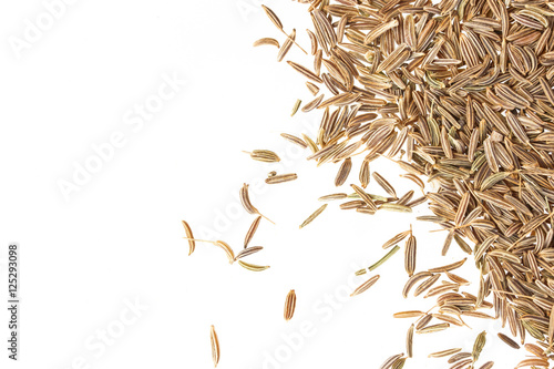 Cumin seeds isolated on white background