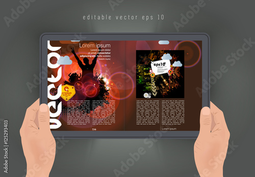 E-Magazine layout design. Vector easy to editable
