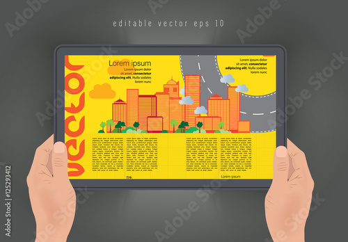 E-Magazine layout design. Vector easy to editable