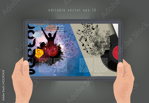 E-Magazine layout design. Vector easy to editable