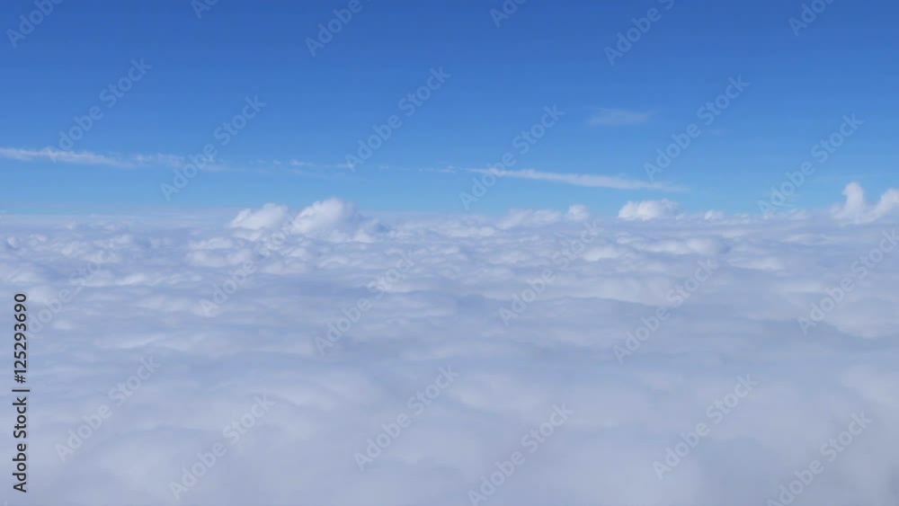 The flight into the white cloud. Real time capture. Wide angle The flight into the white cloud. Real time capture. Wide angle