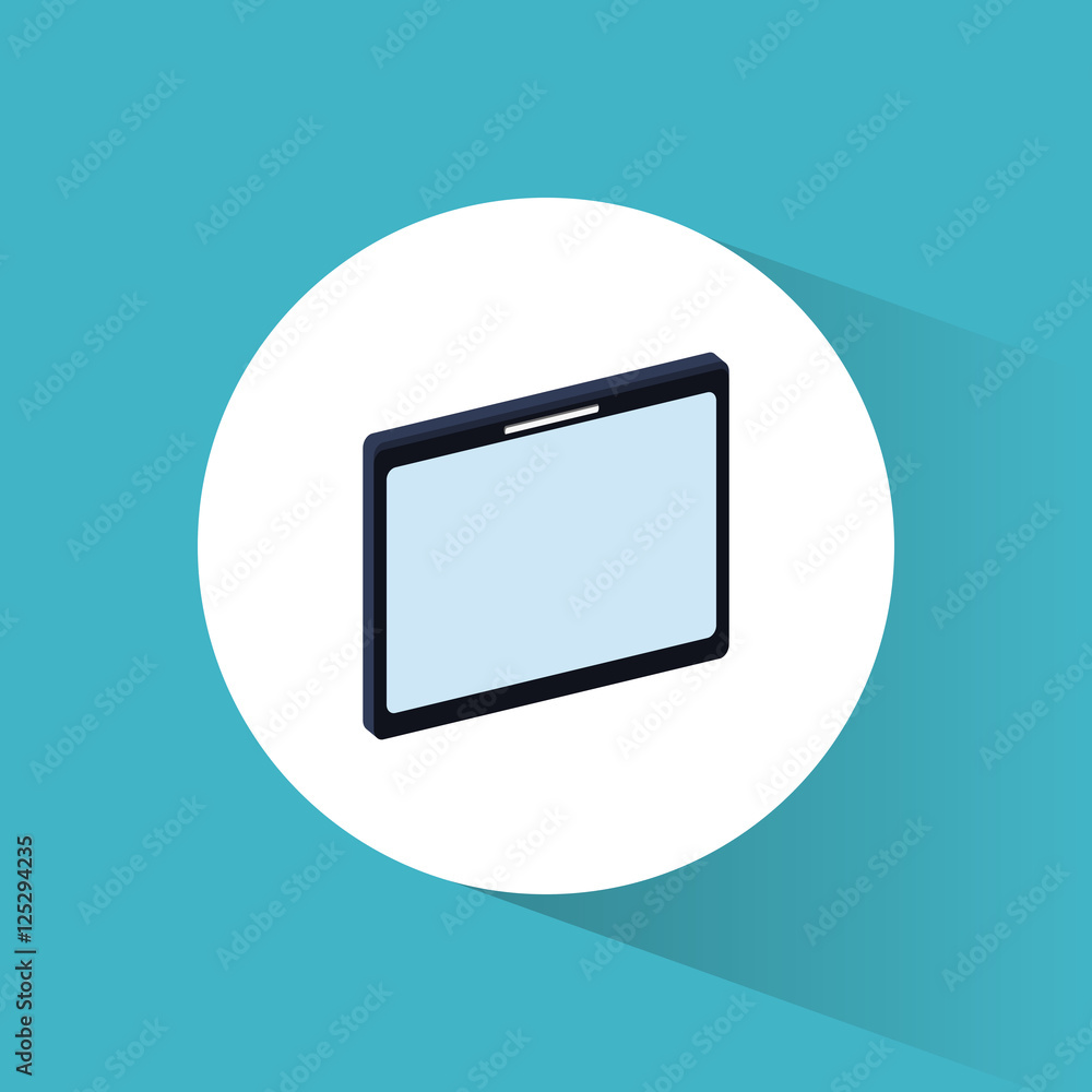 Tablet inside circle icon. device gadget and technology theme. Colorful design. Vector illustration Tablet inside circle icon. device gadget and technology theme. Colorful design. Vector illustration