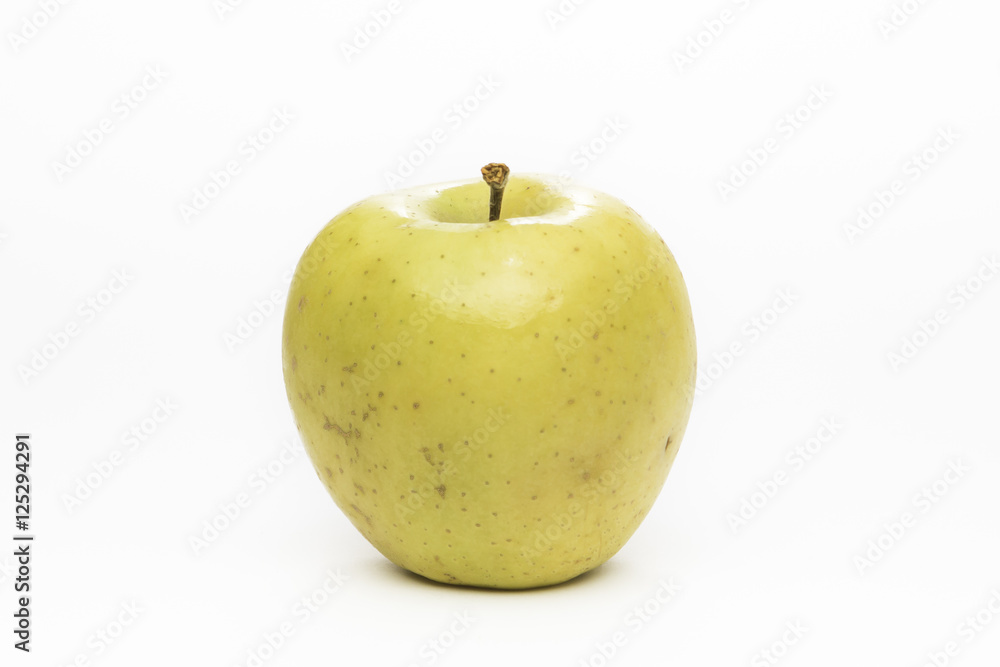 yellow golden apple isolated on white background