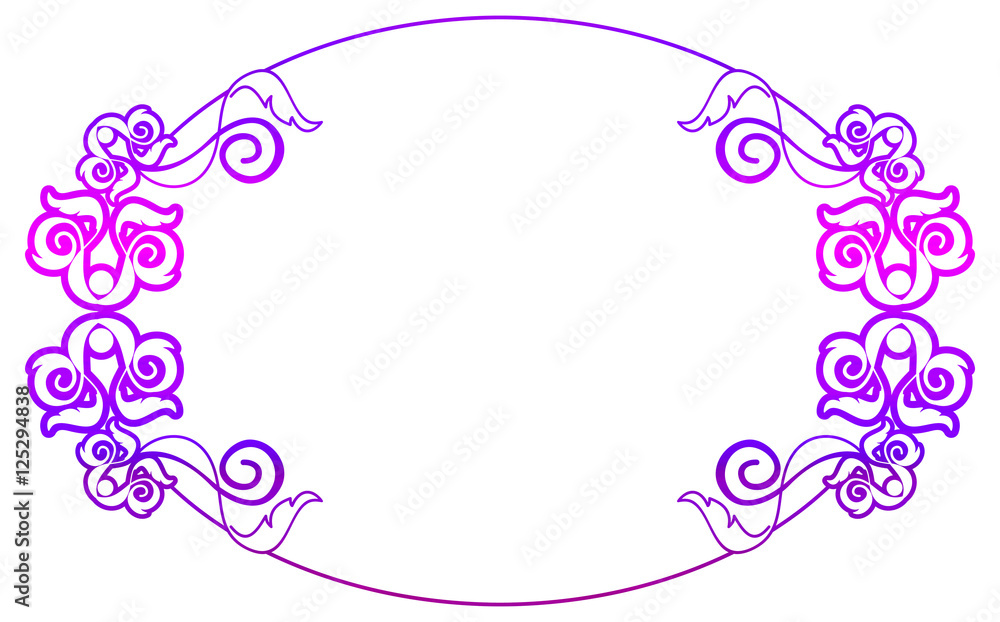 Abstract silhouette oval frame with gradient fill.