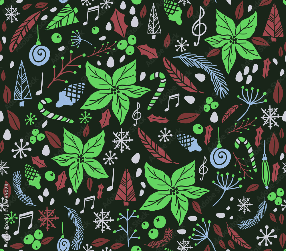 Christmas seamless pattern with fir tree Christmas seamless pattern with fir tree