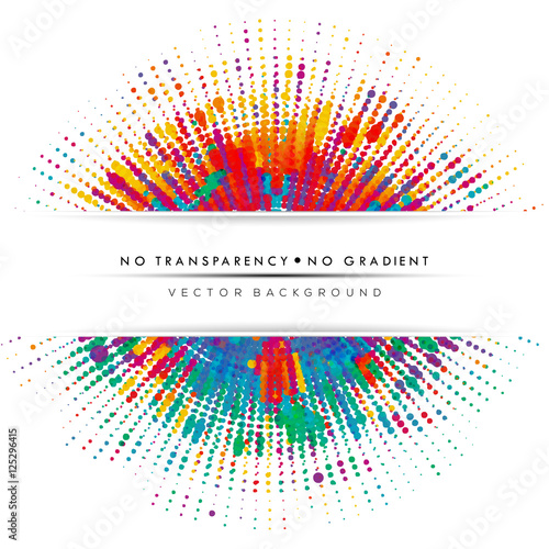 Abstract color splash, dotted lines background, banner design.