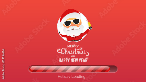 Winter Holidays background. Merry Christmas and Happy New Year. Usable for web . Modern background with loading bar and Christmas typography. 