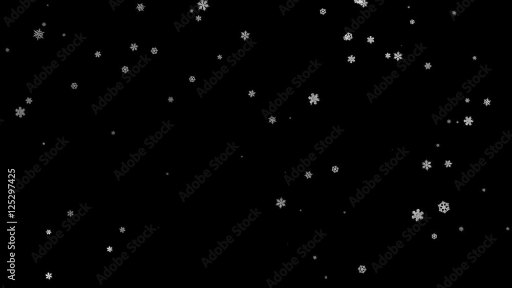 Animated Snow Flakes Falling on a Black Background Animation Animated Snow Flakes Falling on a Black Background Animation