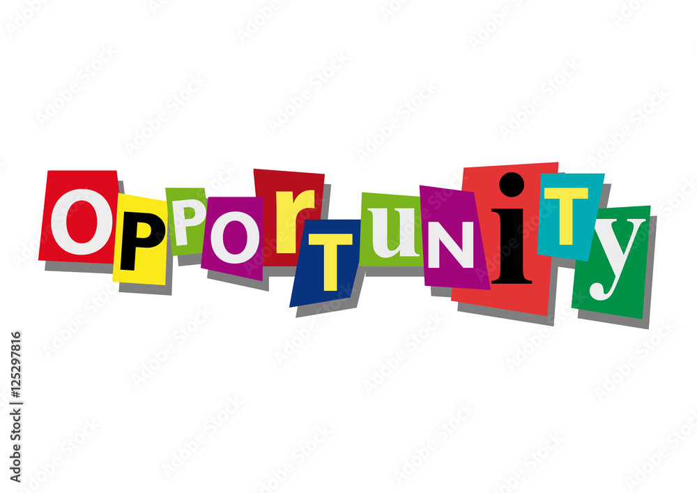 opportunity, word and text cut from paper, in flat design opportunity, word and text cut from paper, in flat design