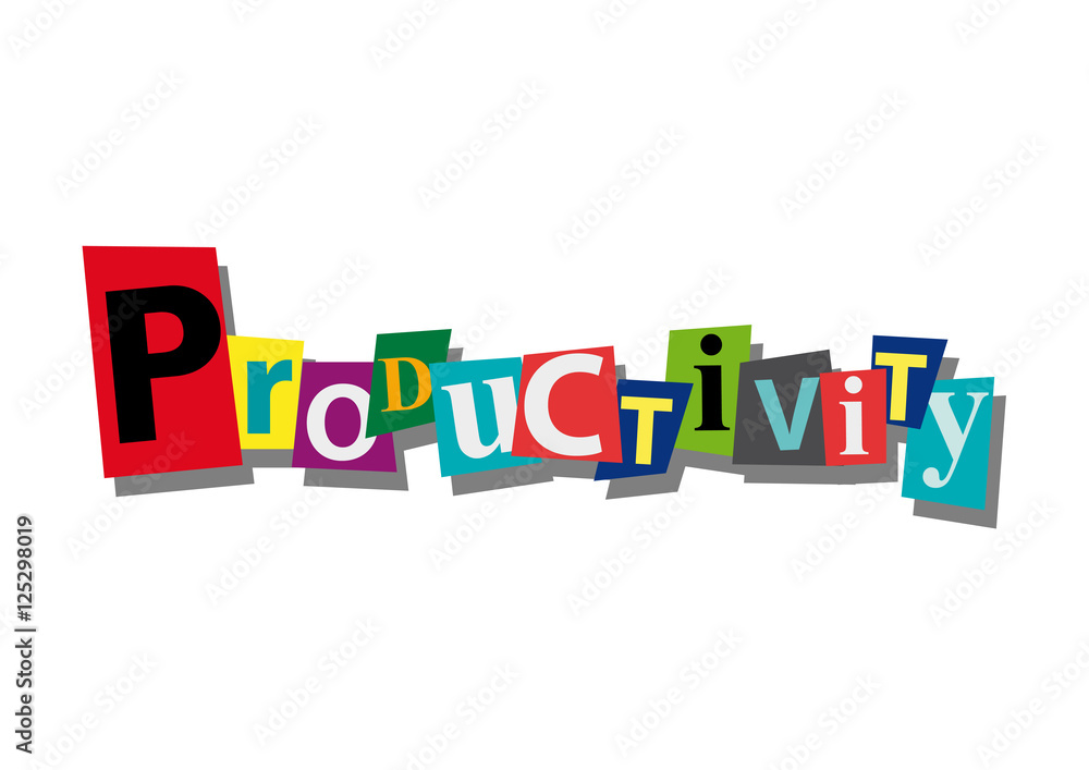 productivity, word and text cut from paper, in flat design productivity, word and text cut from paper, in flat design