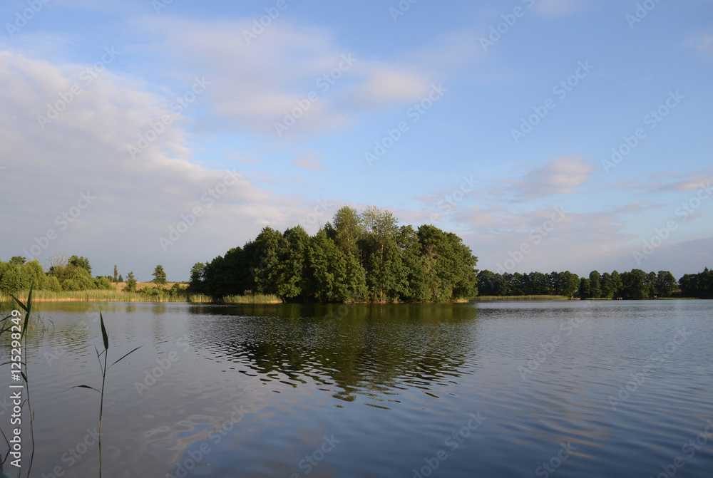 Fototapeta premium Lake peaceful viev Poland Mazury