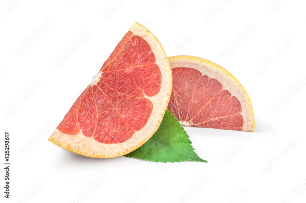 Slices of grapefruit on white Slices of grapefruit on white