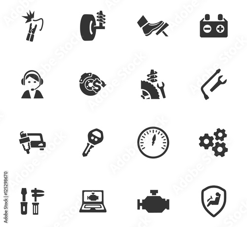 Car service icons set