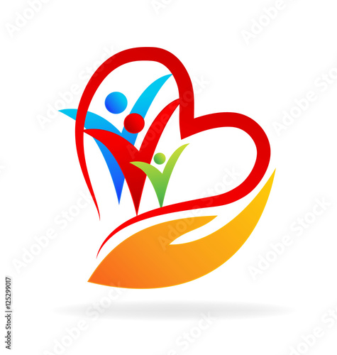 Logo love heart and people care