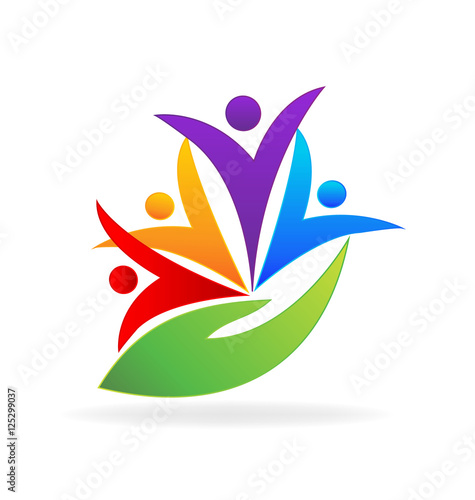 Hand caring people logo vector