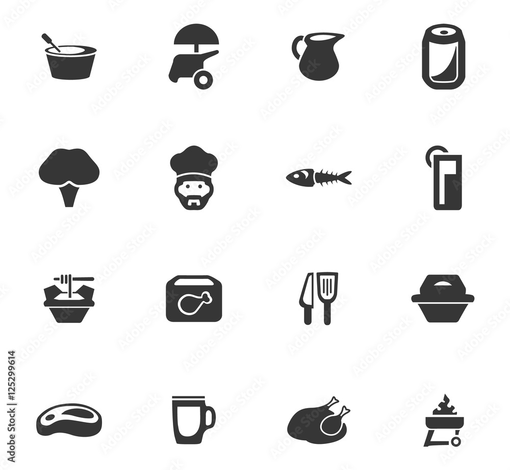 Vector food icons set Vector food icons set