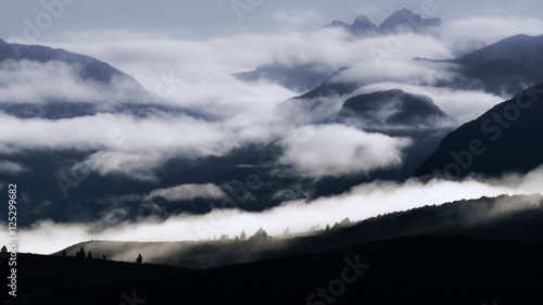 Morning mist in the mountains