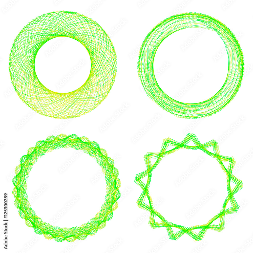 Set of mandalas. The ornament, a circular geometric pattern, spirogram. Set of mandalas. The ornament, a circular geometric pattern, spirogram.