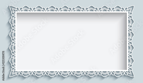 Rectangle frame with paper lace border
