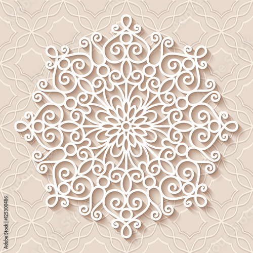 Round lace doily, round crochet ornament