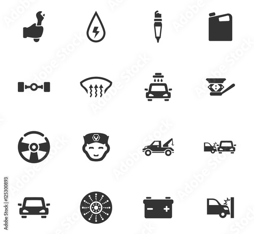 Car service icons set