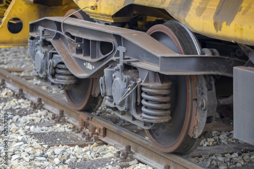 Wheels of a railway wagon