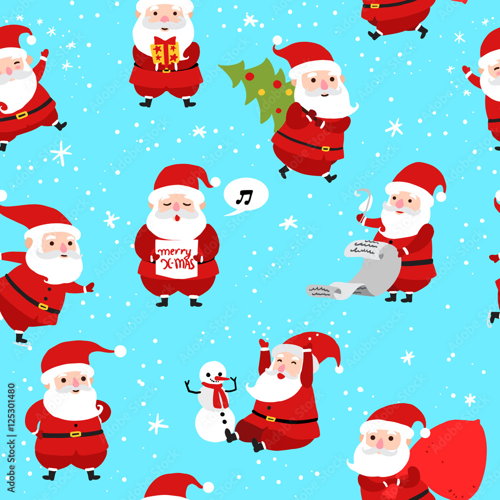 Christmas seamless pattern with santa claus for christmas wrapping paper. Vector illustration eps10 format. Christmas seamless pattern with santa claus for christmas wrapping paper. Vector illustration eps10 format.