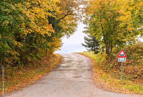 Countryside road in autumn