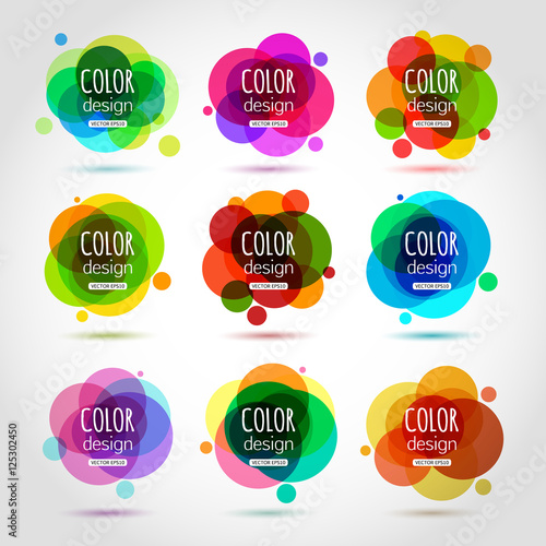 Abstract circle template for your design. Vector collection of colorful circles EPS 10 format.