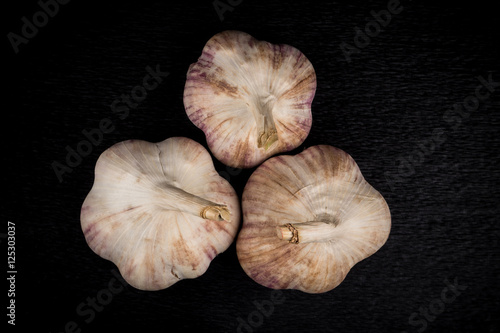 Garlic bulb on dark background