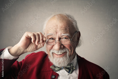 Cheerful elderly man photo