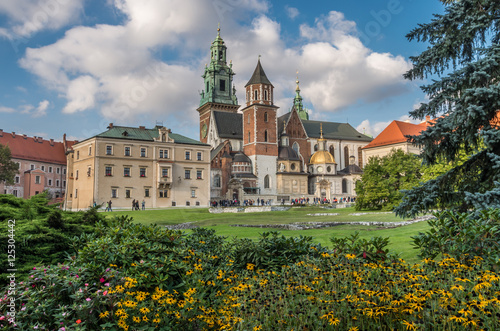 Wawel Castle and Wawel cathedral on sunny afternoon