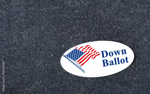 "Down Ballot" sticker