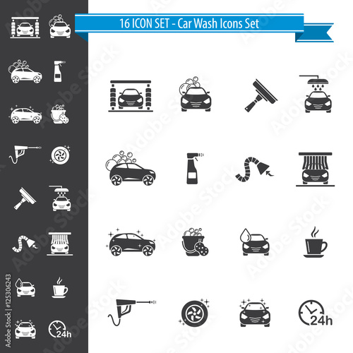 Car Wash Icon Set - 16 ICON SET