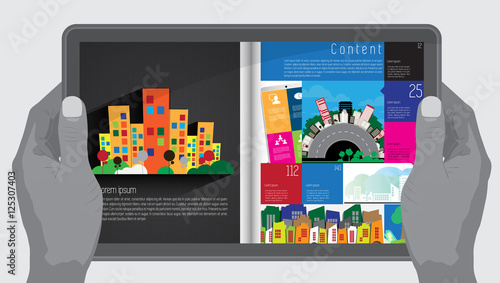 E-Magazine layout design. Vector easy to editable