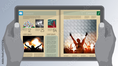 E-Magazine layout design. Vector easy to editable