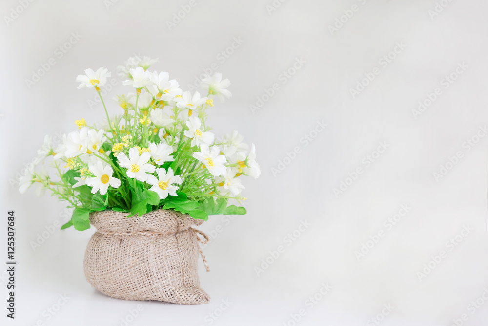 Plastic Floral Bouquet of Flowers on isolated background