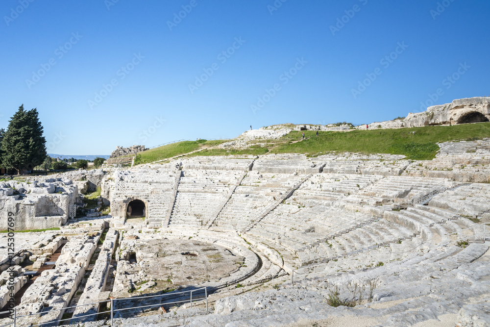 ancient Greek theater in Syracuse, Sicily, Italy