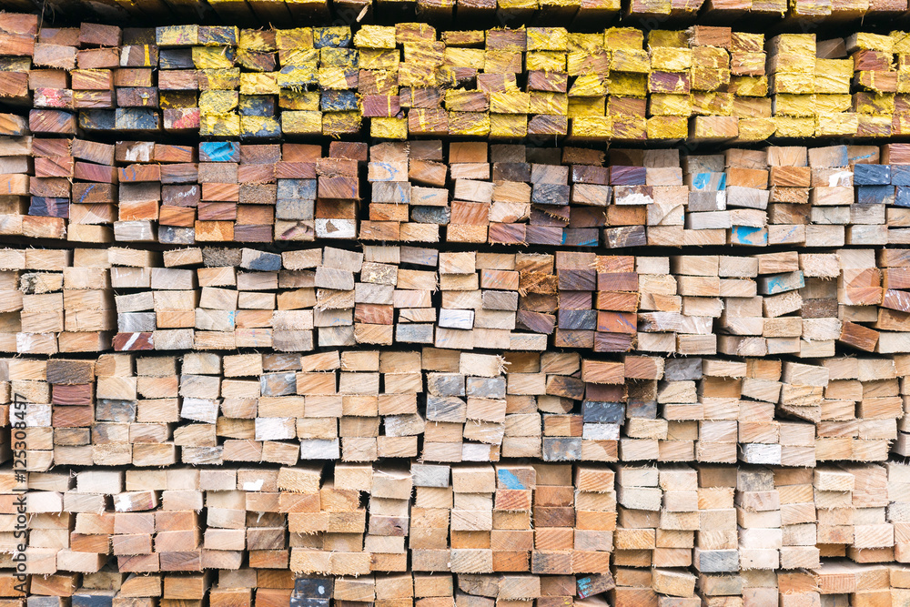 Closeup of stack of wood boards Closeup of stack of wood boards