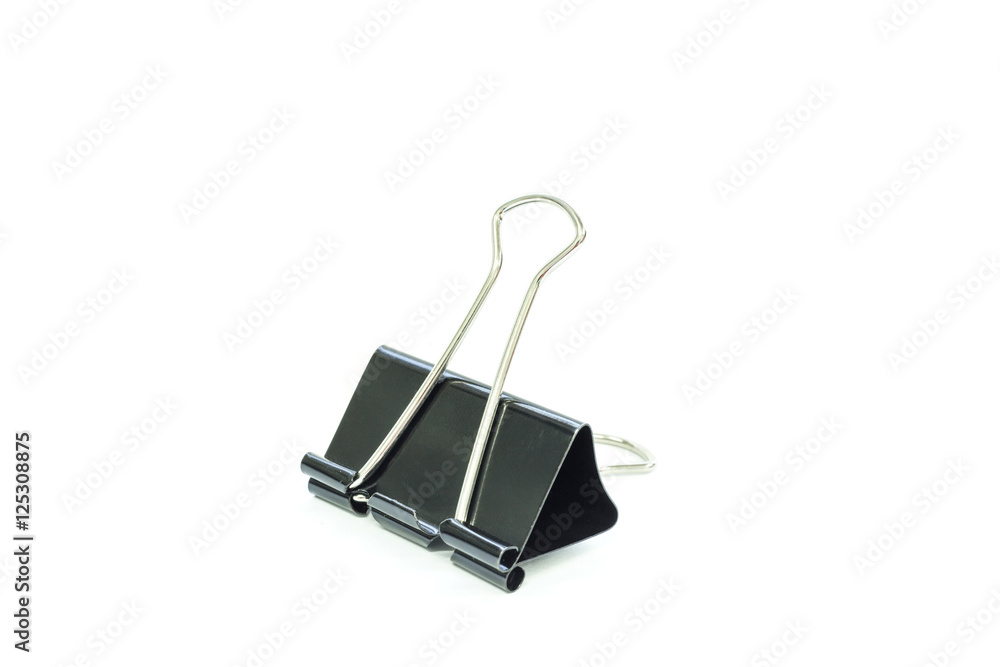 Black metal paperclips on white background Black metal paperclips on white background