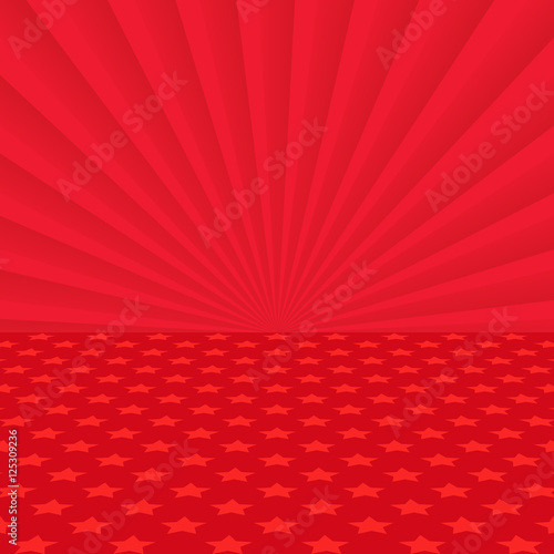 red background with stars pattern