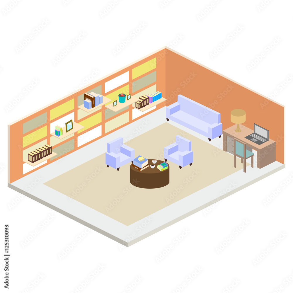 Living room isometric vector
