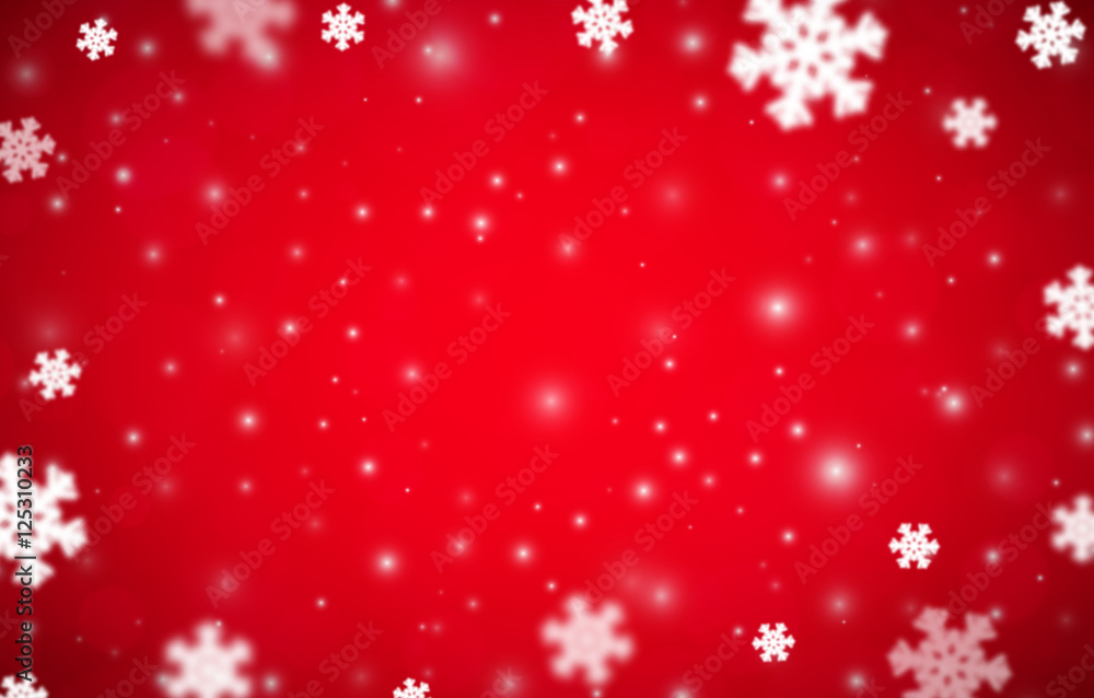 Snowflakes christmas background, red variant, vector illustration