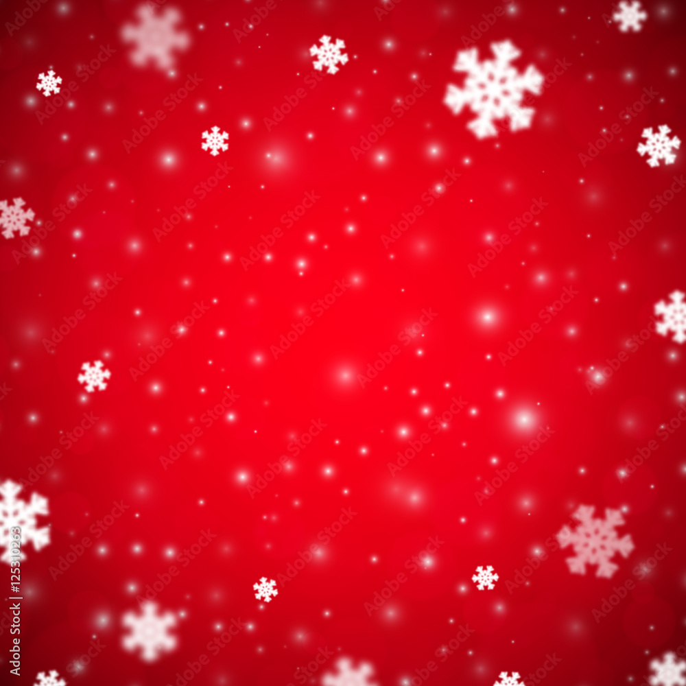 Snowflakes christmas background, red variant, vector illustration