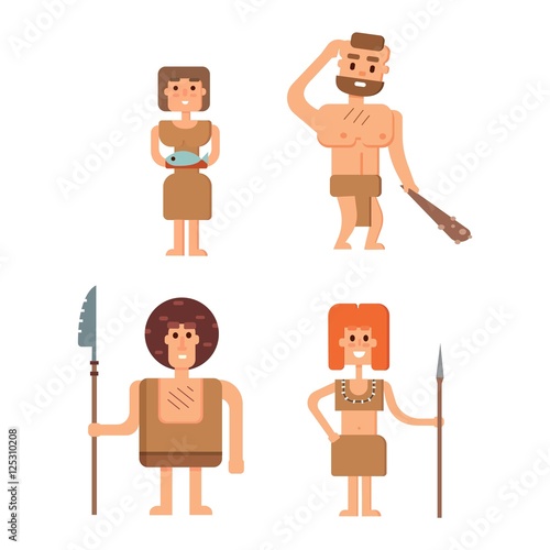 Caveman primitive stone age people