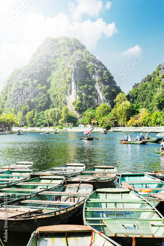 Tamcoc, Ninhbinh, Vietnam. This is the tourist attractions very popular in northern Vietnam. photo