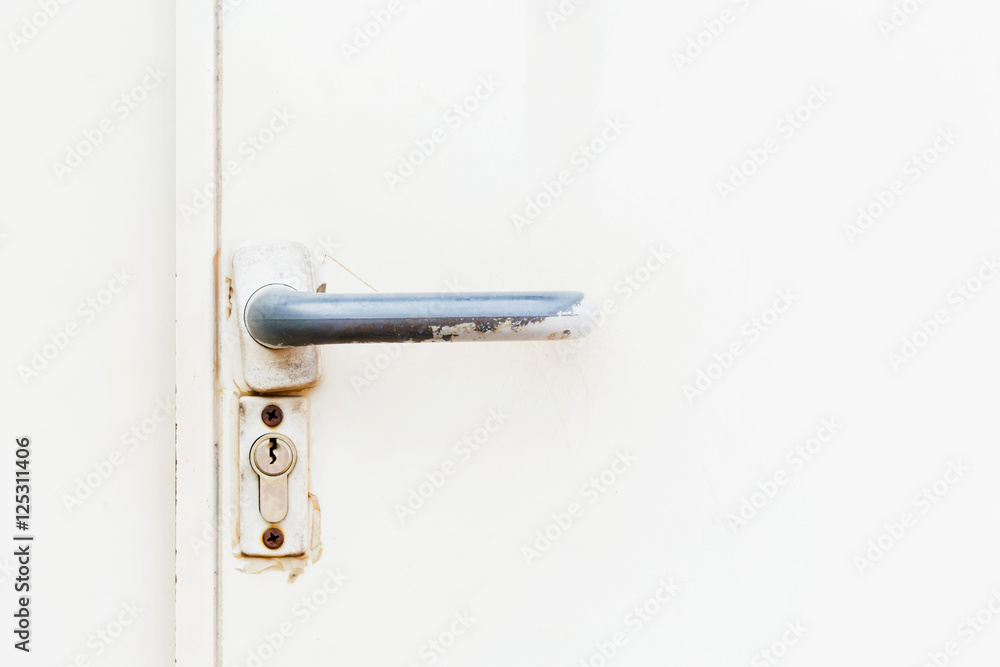 Doorknob at a white door