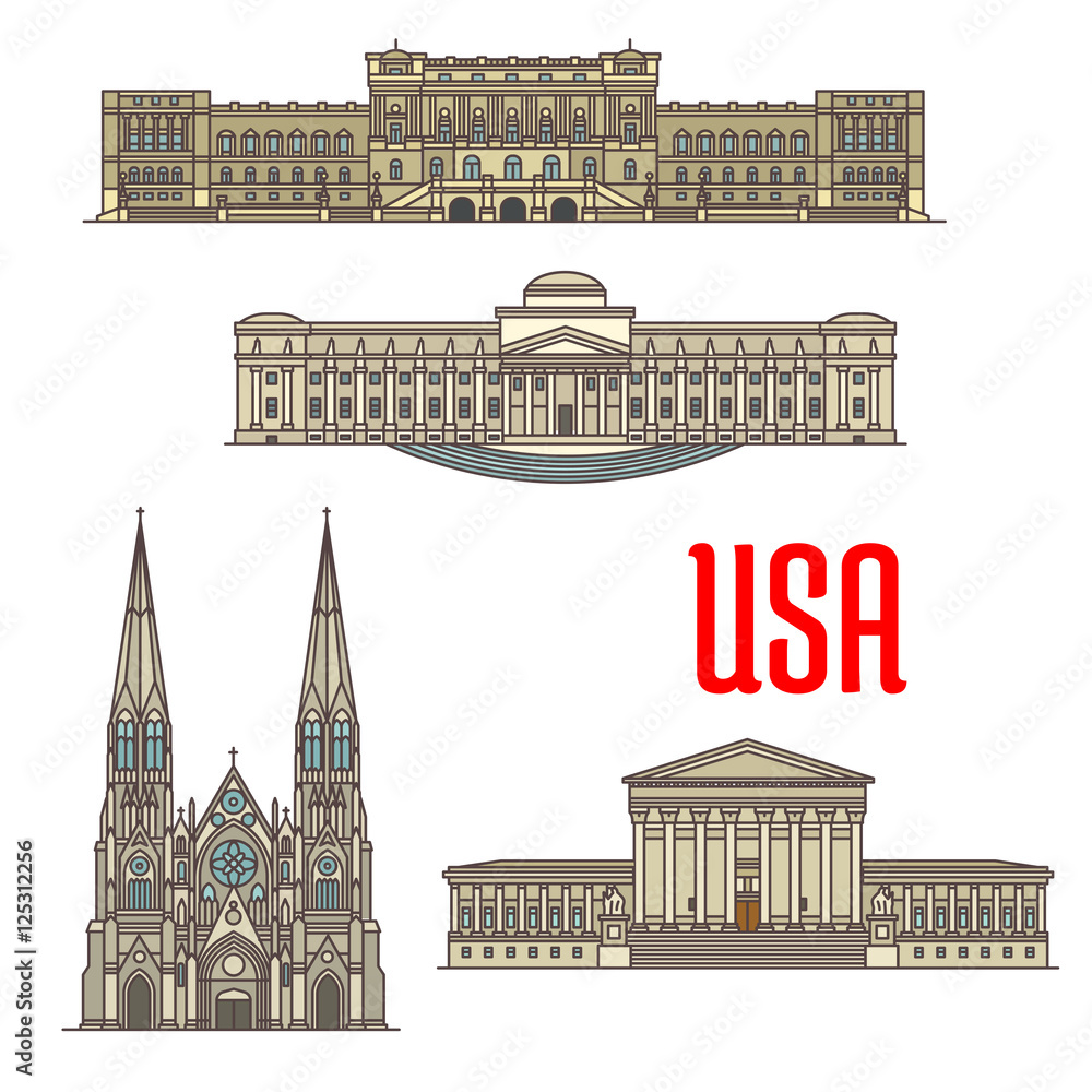 US Architecture and cathedral landmarks